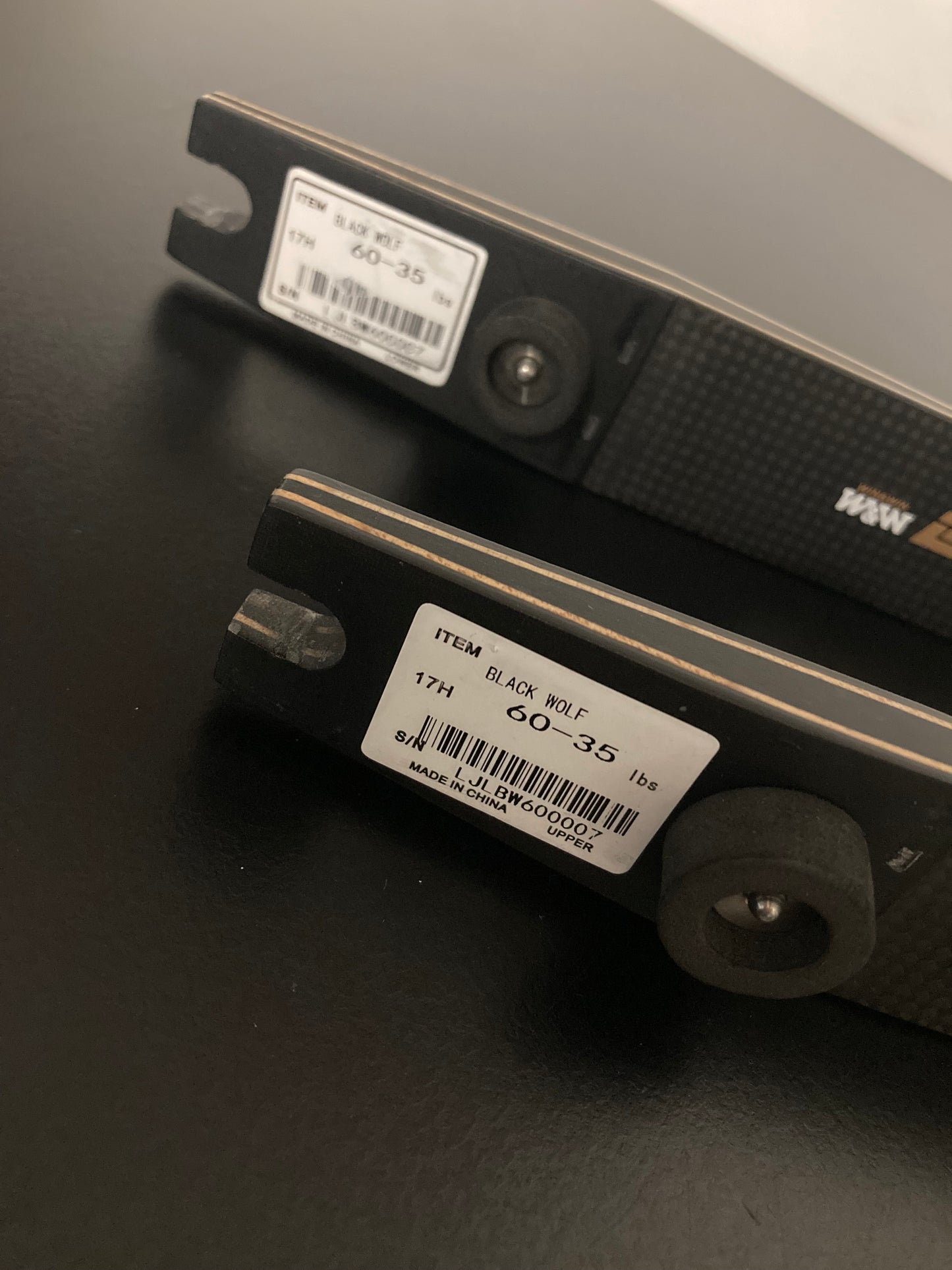 W&W Black Wolf Traditional Limbs ILF Medium 60-35 lbs - Show Model (#134)