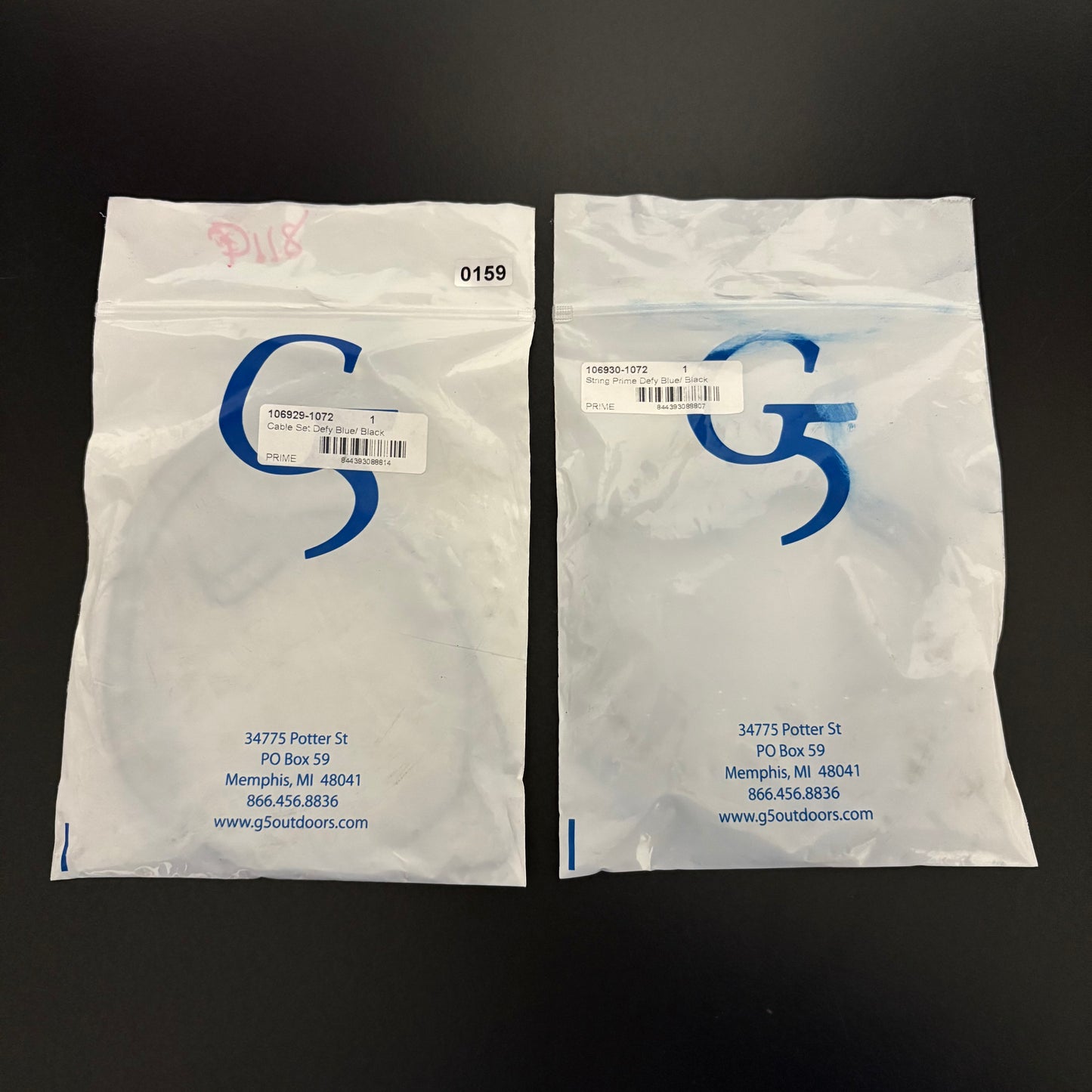 G5 Prime Defy Full String & Cable Set Blue/Black - NEW (#159)