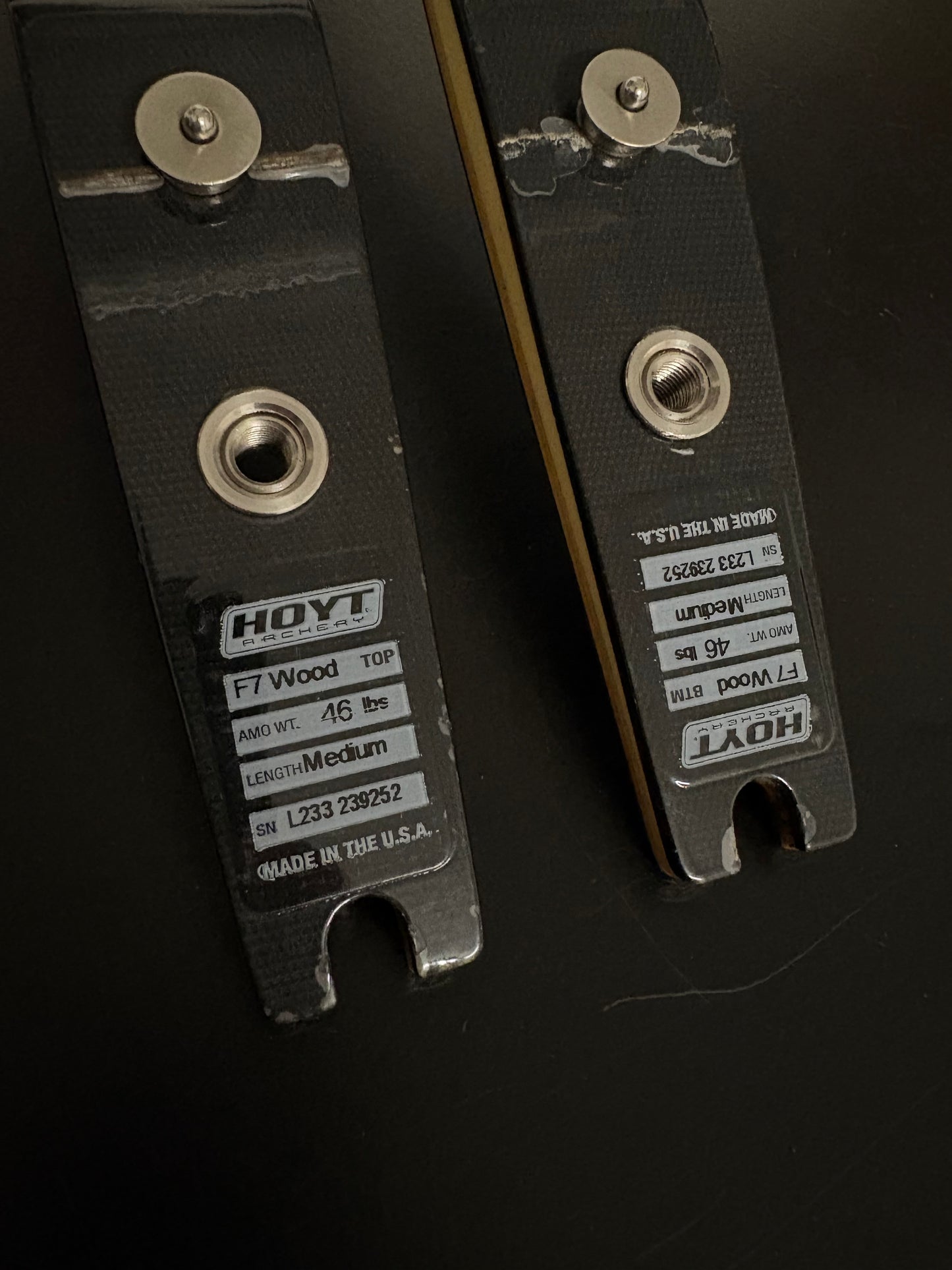 Hoyt F7 Formula Limbs Wood 68-46 lbs - Used (#224-225-226)