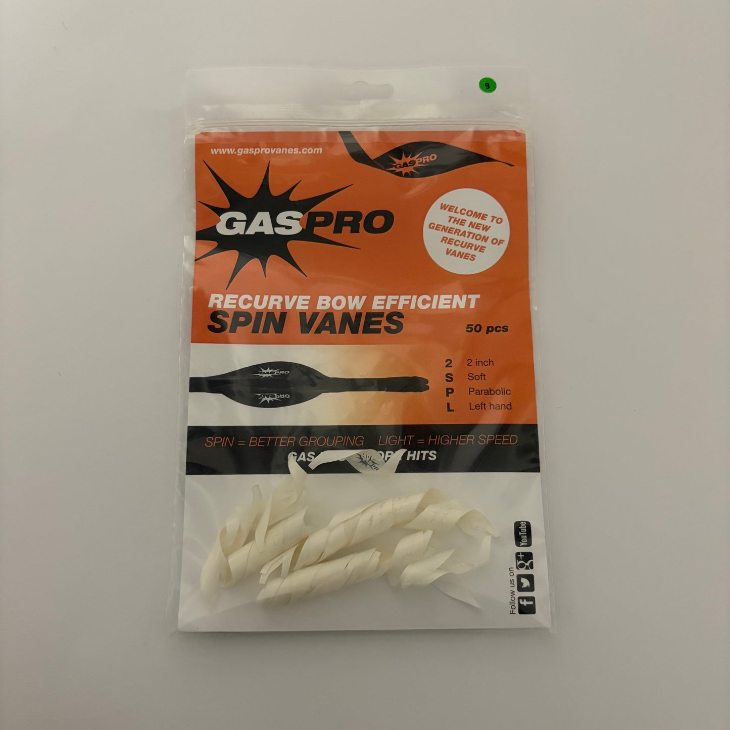 Gas Pro Spin Vanes Recurve 2'' Parabolic - NEW