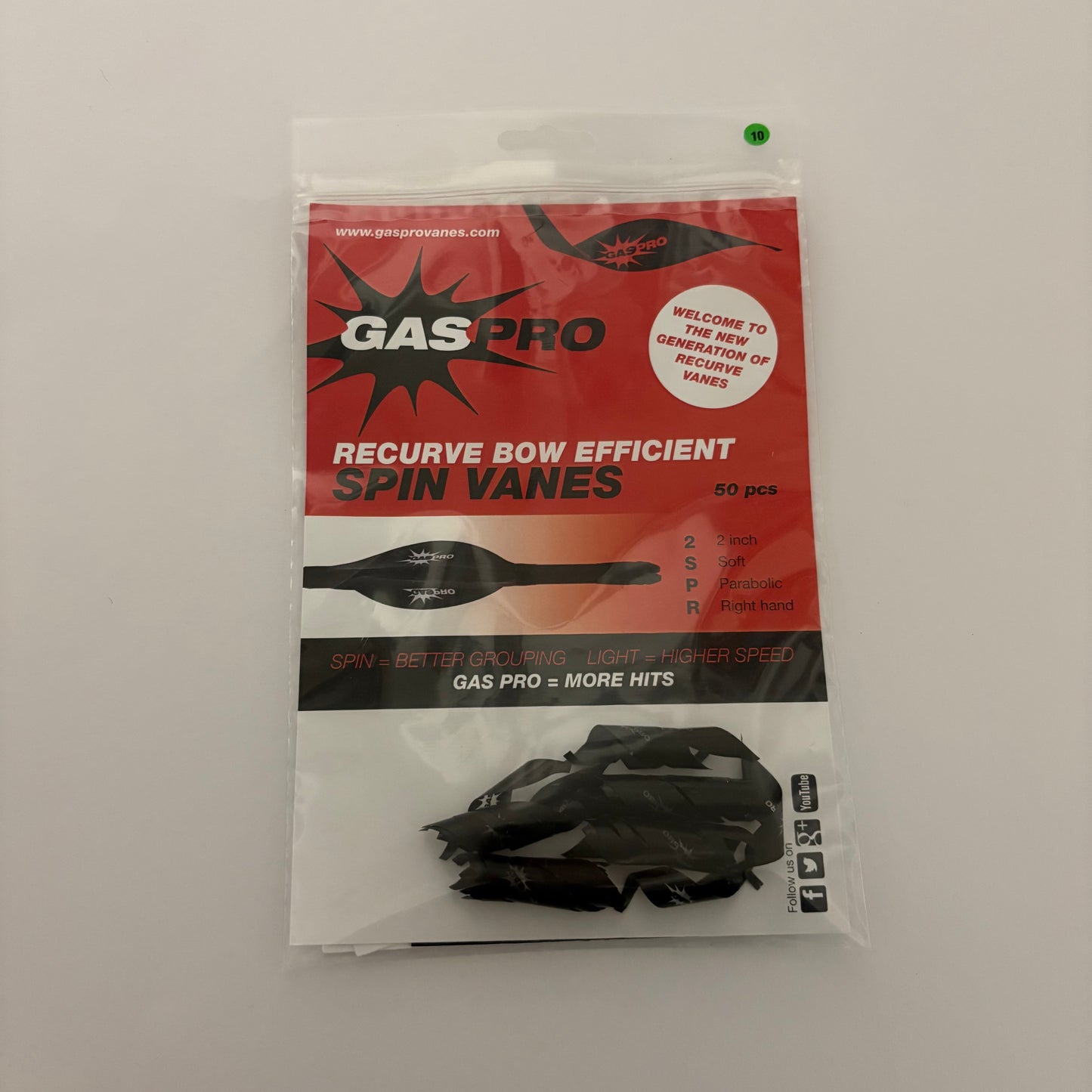 Gas Pro Spin Vanes Recurve 2'' Parabolic - NEW
