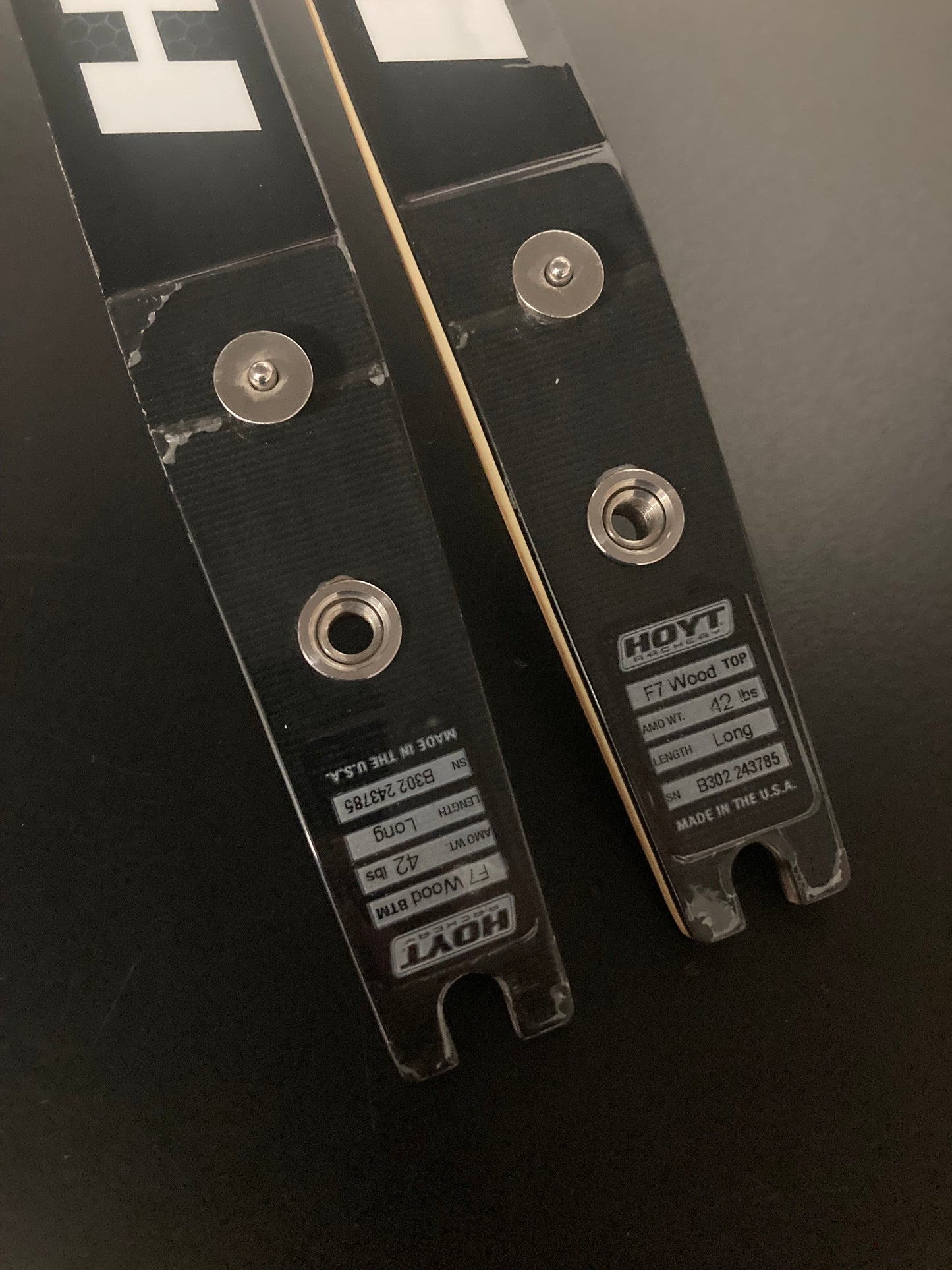 Hoyt F7 Formula Limbs Wood 70-42 lbs- Used (#176)