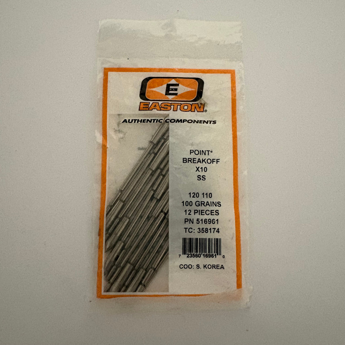 Easton X10 Stainless Steel Points Break-off 100-120 grains - NEW (#635)