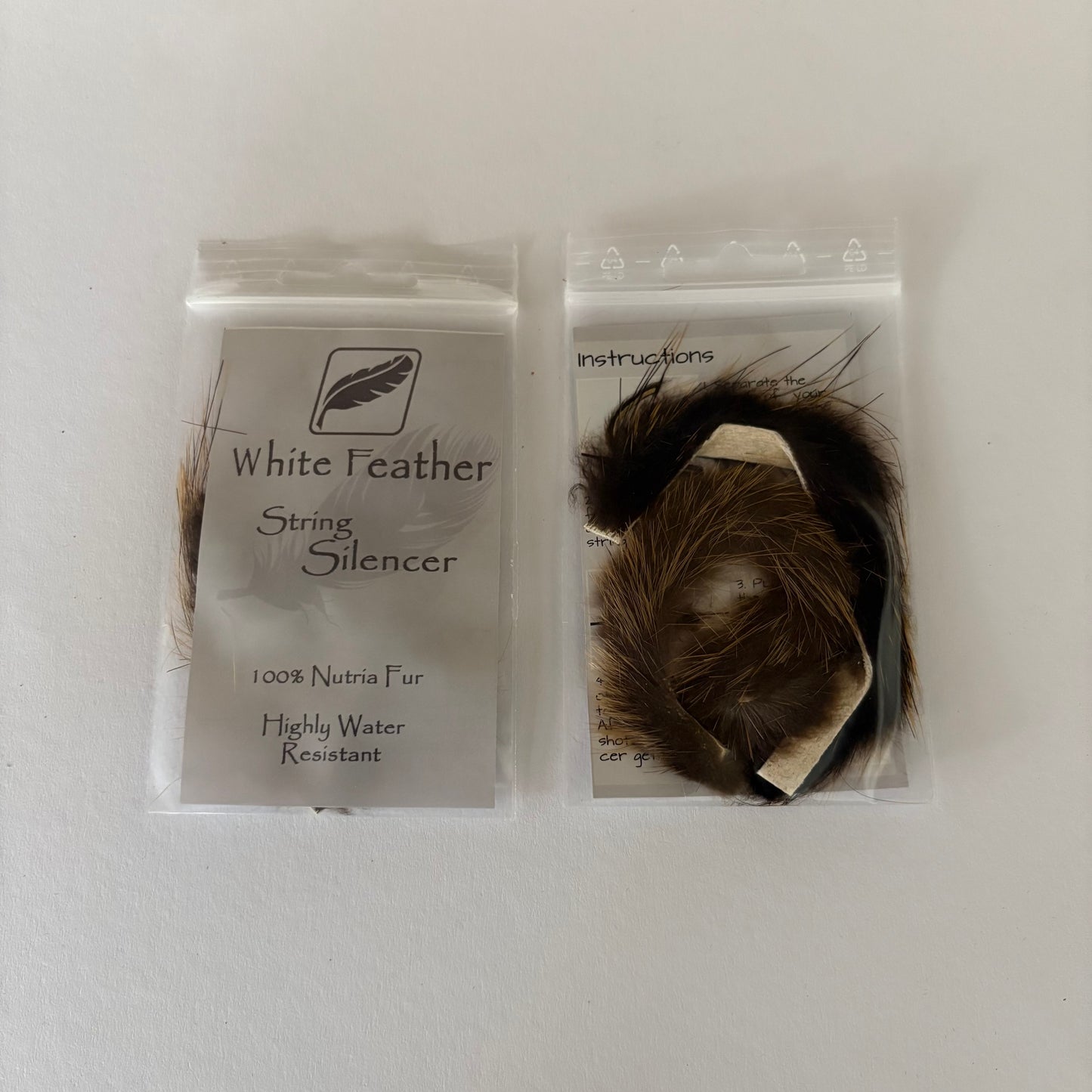 White Feather String Silencer Beaver Puff - NEW (#383)