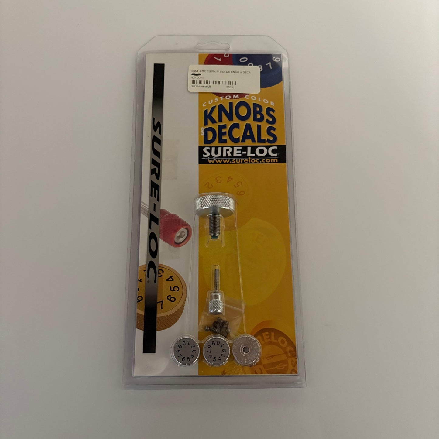 Sure Loc Colored Knobs + Decals Kit Silver - NEW