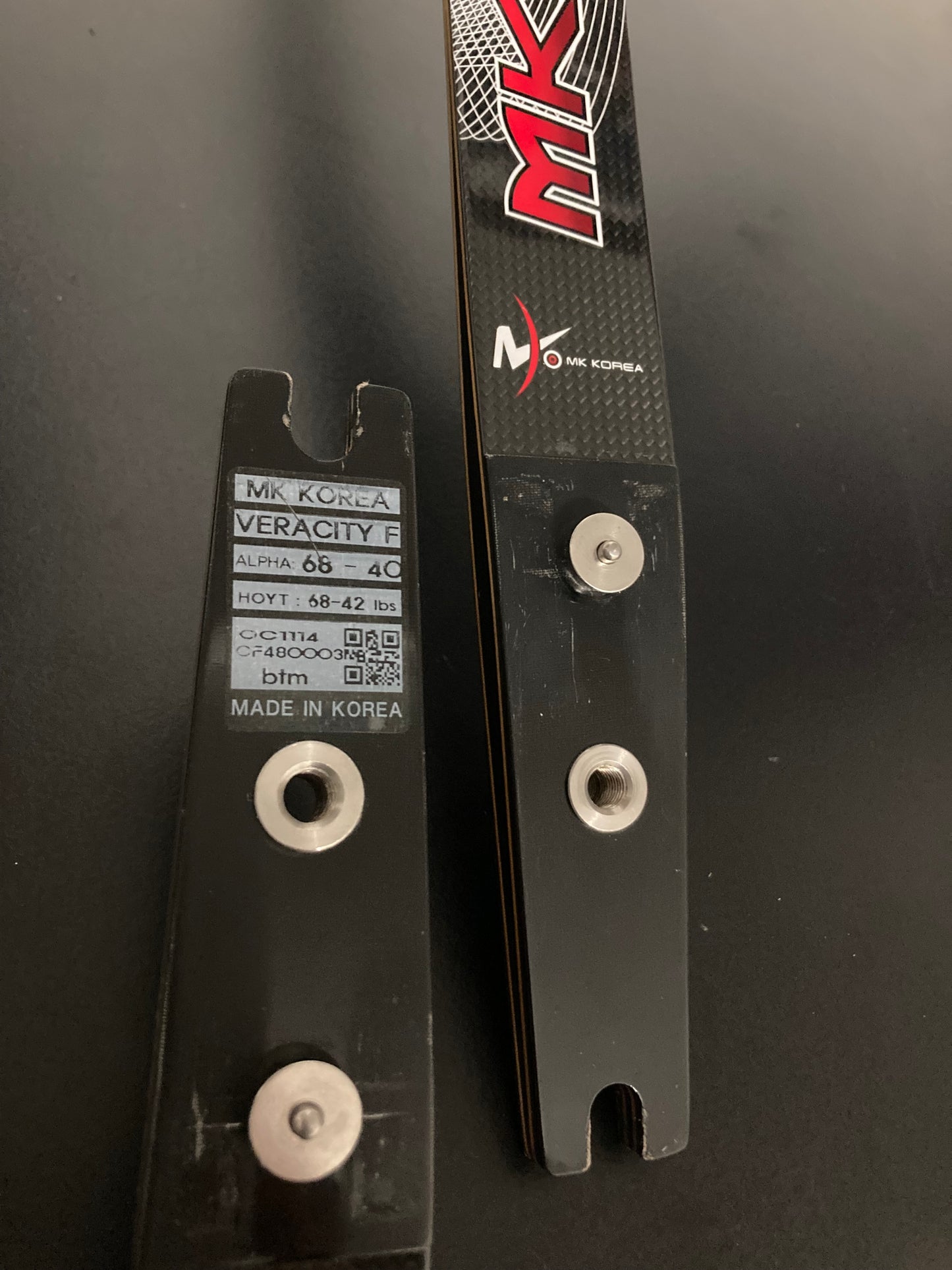 MK Veracity Formula Limbs 68-40 lbs- Used (#57)