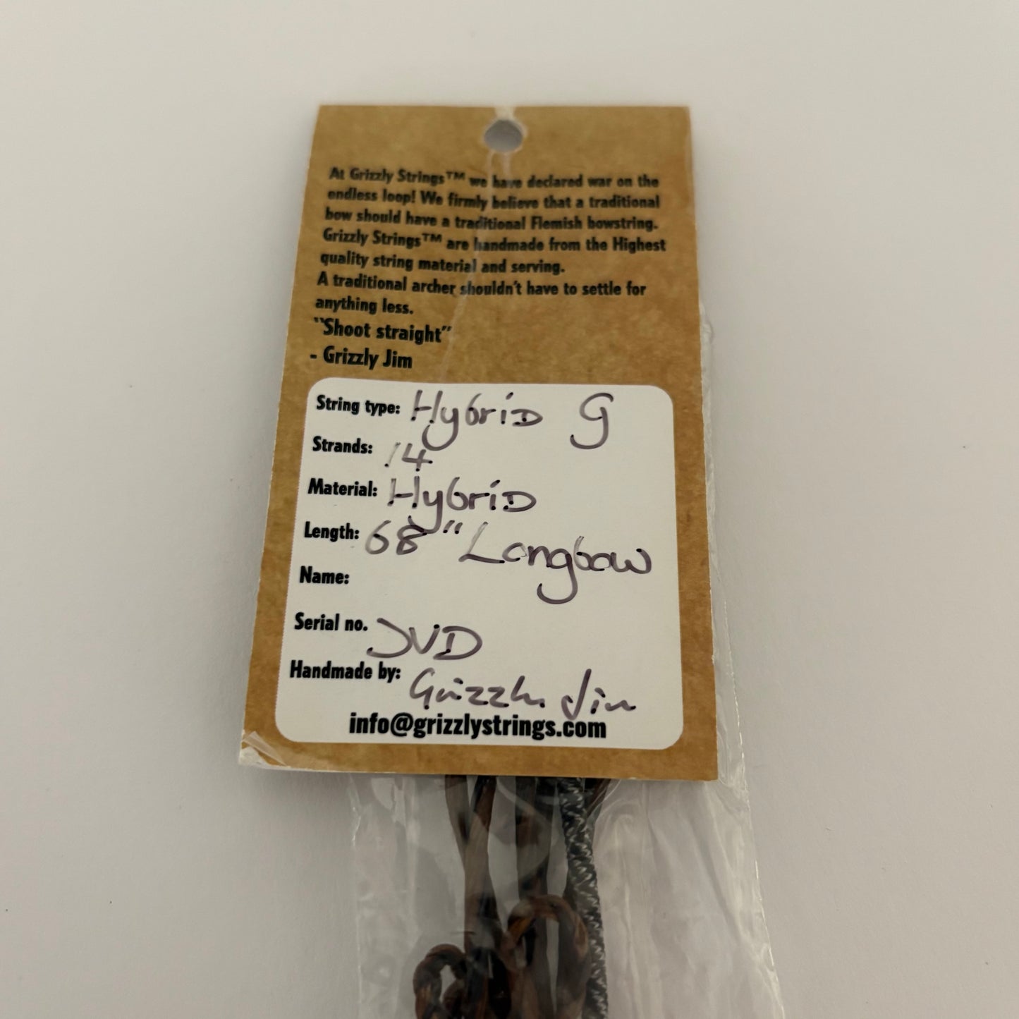 Grizzly Strings Flemish Traditional String Hybrid G 68-14 Brown/Black - NEW
