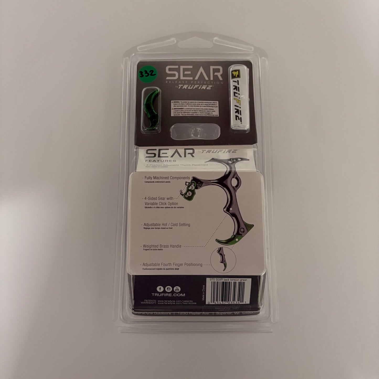 Trufire Sear Hinge Release Green - NEW (#332)