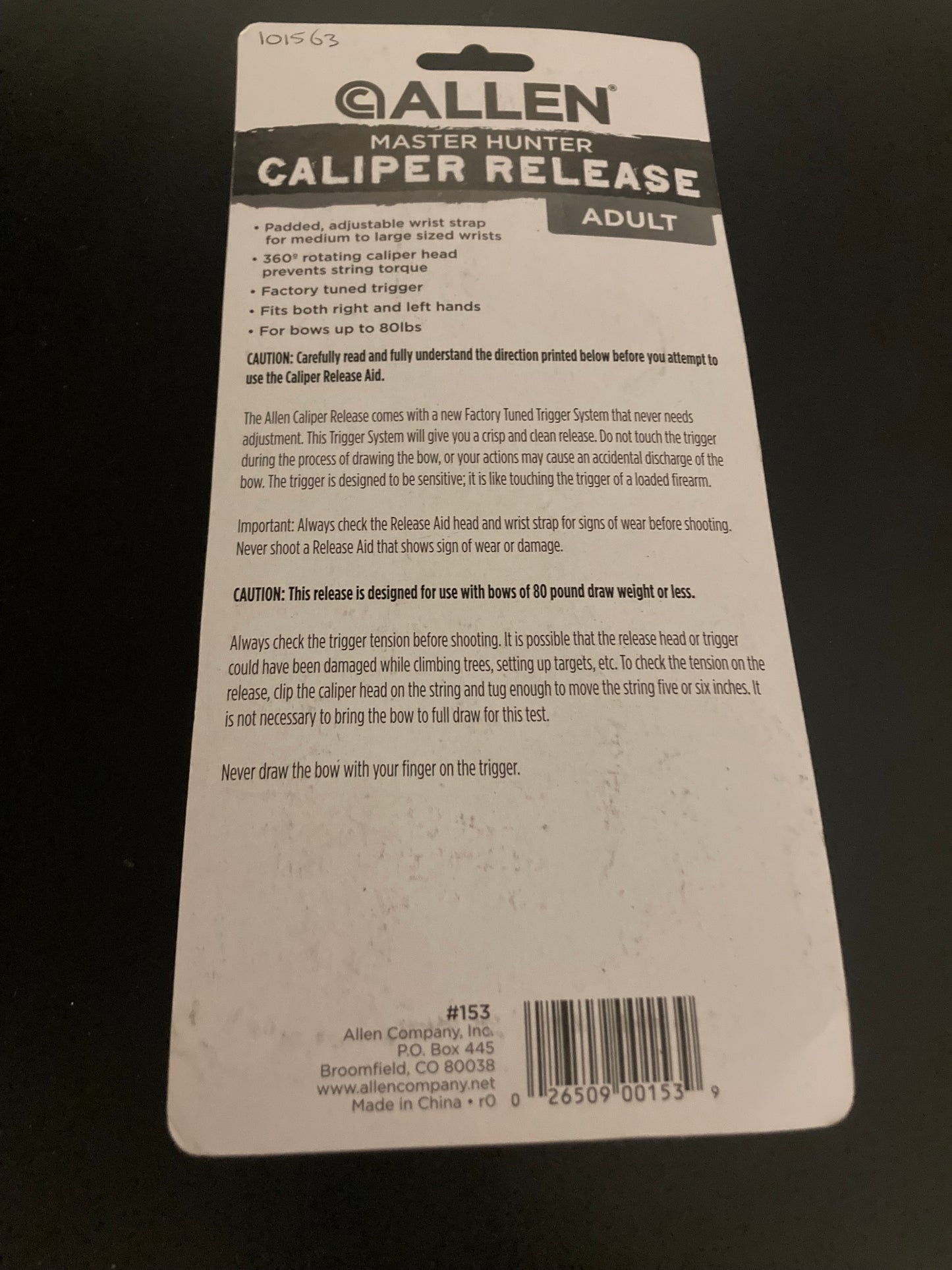 Allen Master Hunter Caliper Wrist Release - NEW (#205)