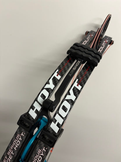 Hoyt Podium X Elite 37 Compound Bow RH Electric Teal Spiral Pro #3 50-60 lbs - Used (1.1)