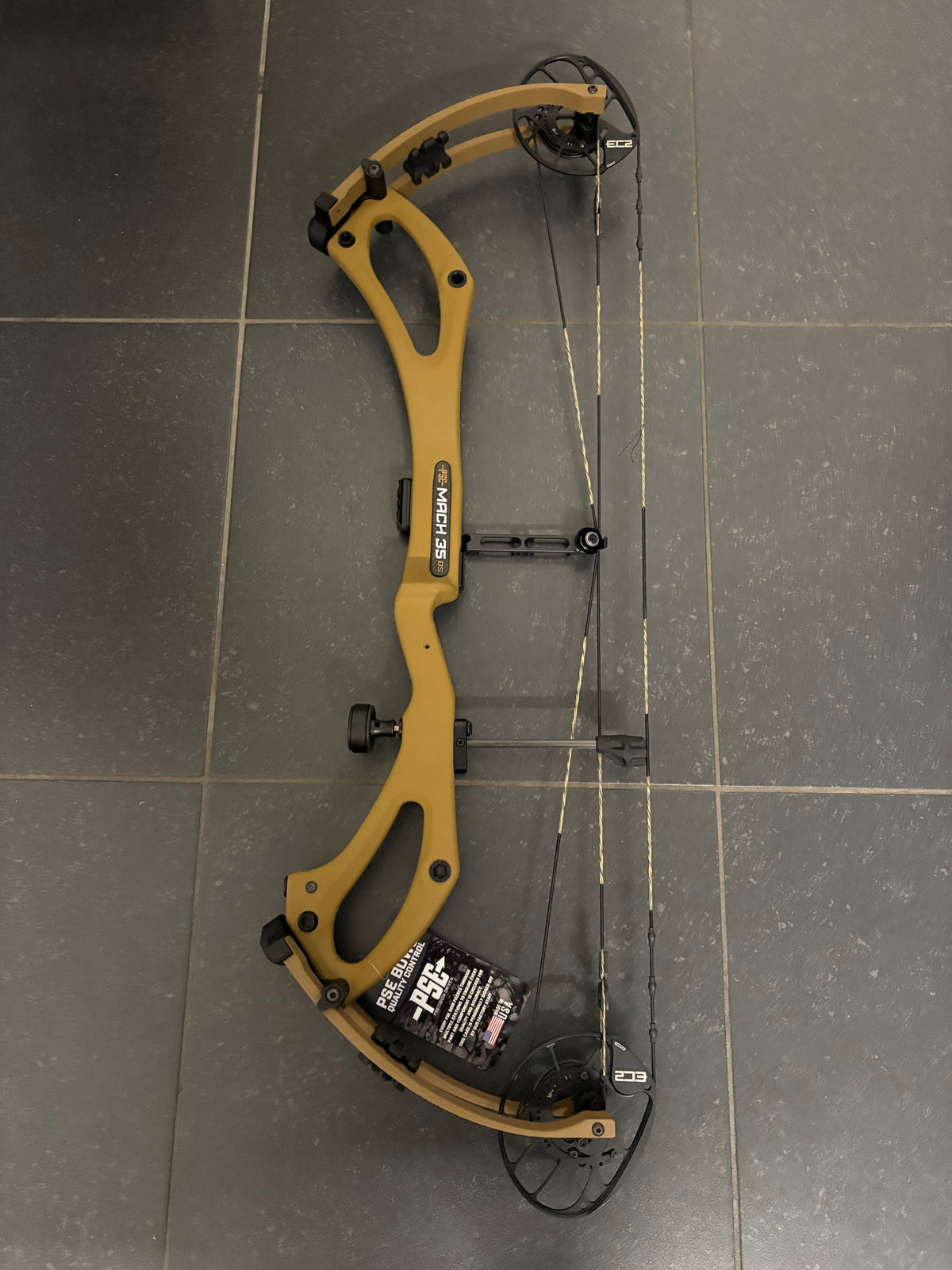 PSE Mach 35 Carbon DS EC2 Compound Bow RH Clay Brown 60-70 lbs - NEW