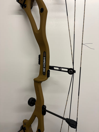 PSE Mach 35 Carbon DS EC2 Compound Bow RH Clay Brown 60-70 lbs - NEW
