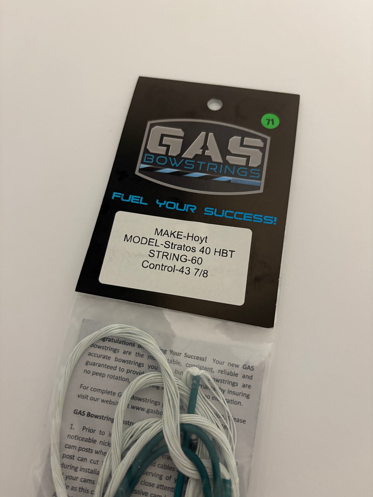 GAS Bowstrings Hoyt Stratos 40 HBT #1 Full Set Ghost XV - NEW (#G71)