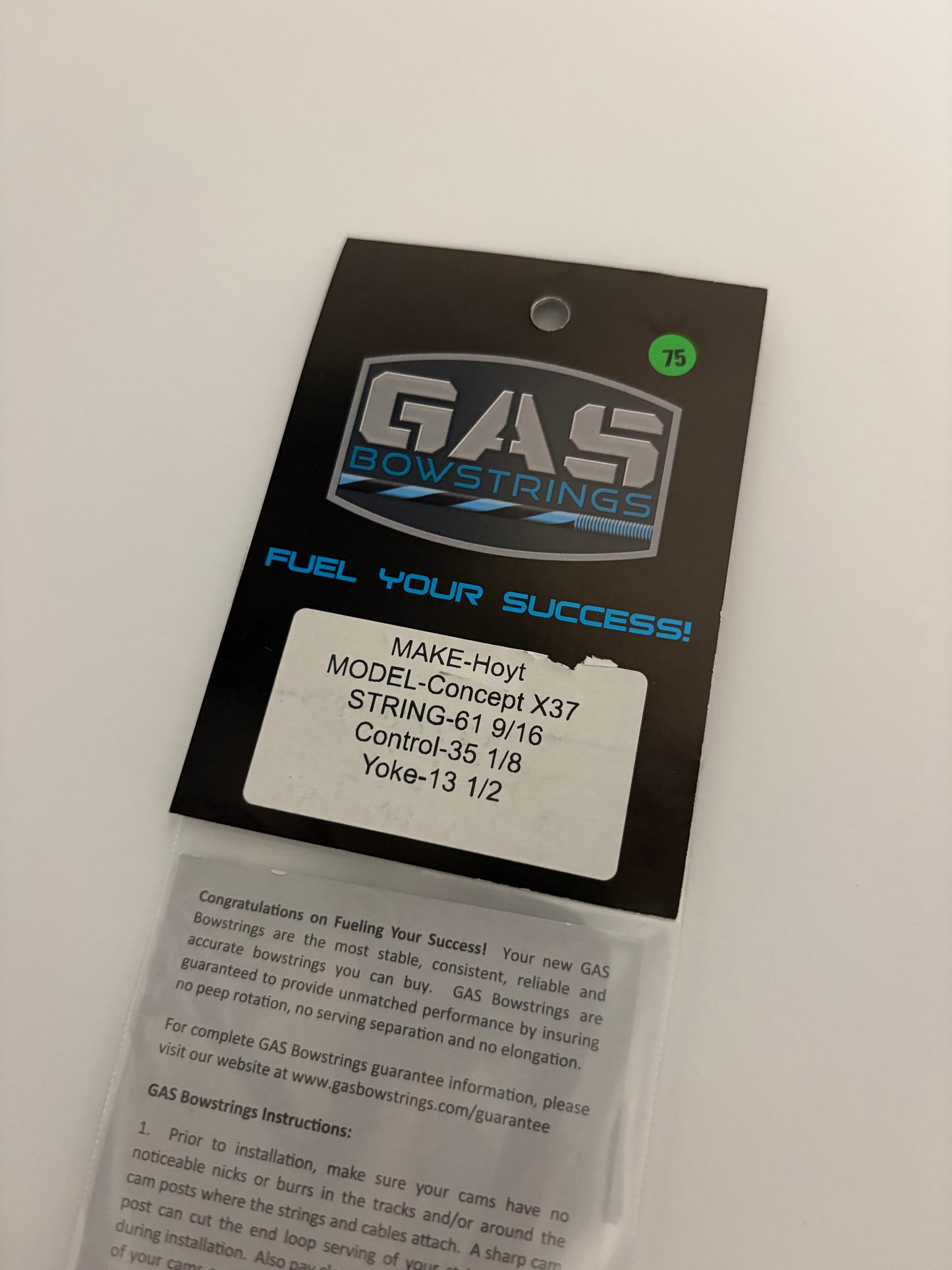 GAS Bowstrings Hoyt Concept X 37 Full Set Ghost XV - NEW (#G75)