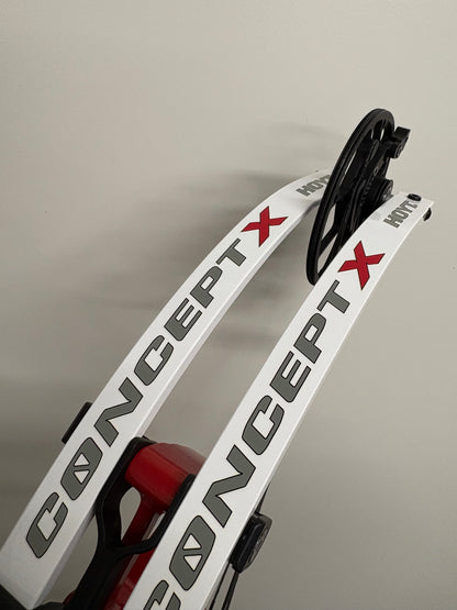 Hoyt Concept X 37 Compound Bow LH Red Flare 50-60 lbs White Limbs - NEW
