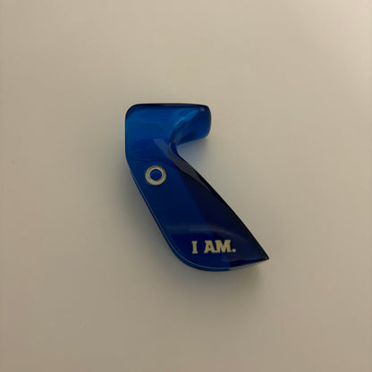 R Core 'I AM' Hoyt Recurve Grip RH GMX1 Transparant Blue - Used (#OR37)