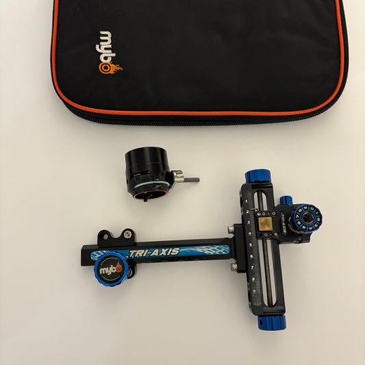 Mybo Tri Axis Compound Sight rH Blue/Black 6 inch With Scope - Used (#R133)