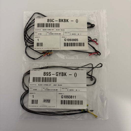 G5 Prime Black 9 Full String & Cable Set Incl. Yokes Grey/Black - NEW (#172-173)