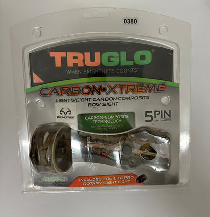 TruGlo Carbon Xtreme 5-pin Sight RH Camo - NEW (#380)