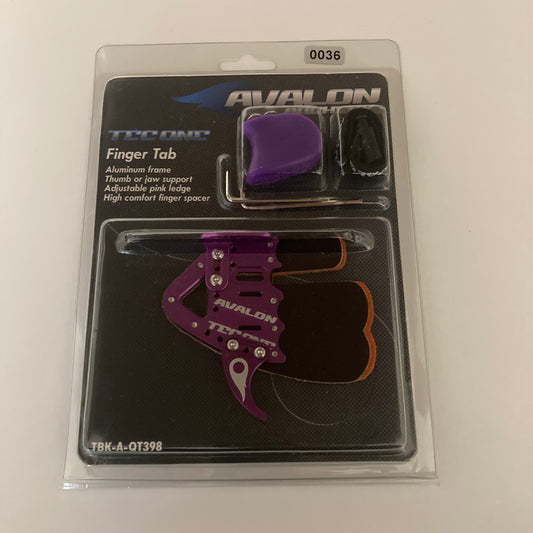 Avalon Tec One Recurve Finger Tab LH Small Purple - NEW (#36)
