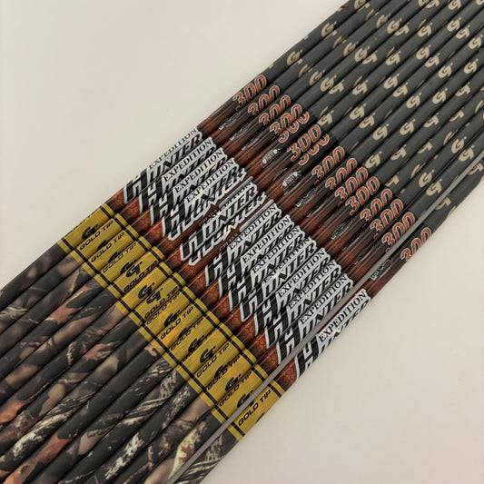 Gold Tip Hunter Expedition .246 Carbon Arrow Shafts 12 pcs / Spine 300 / 32 inch - NEW