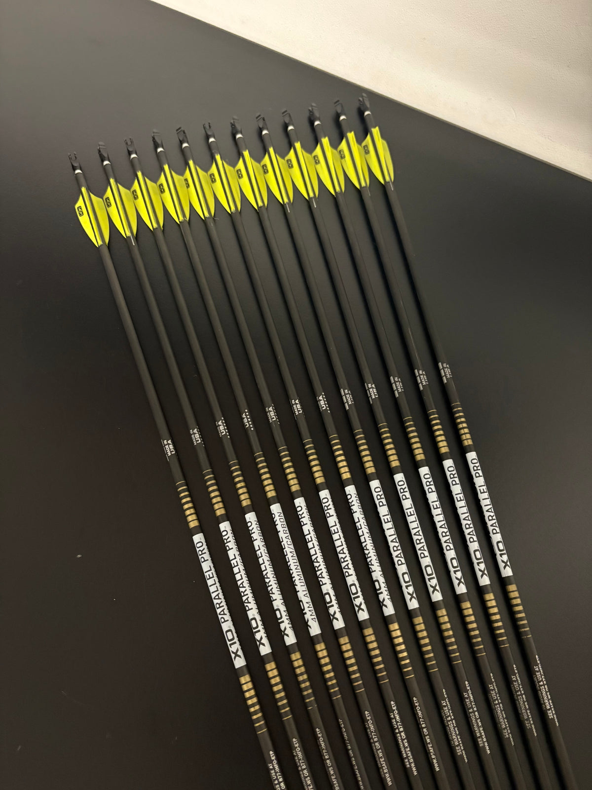 Easton X10 Parallel Pro 4MM Carbon Arrow Set 12 pcs / Spine 420 / 30 inch - Used
