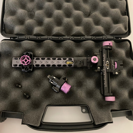 Black Gold Competition 2A Compound Sight RH Black/Purple 6 inch - Show Model