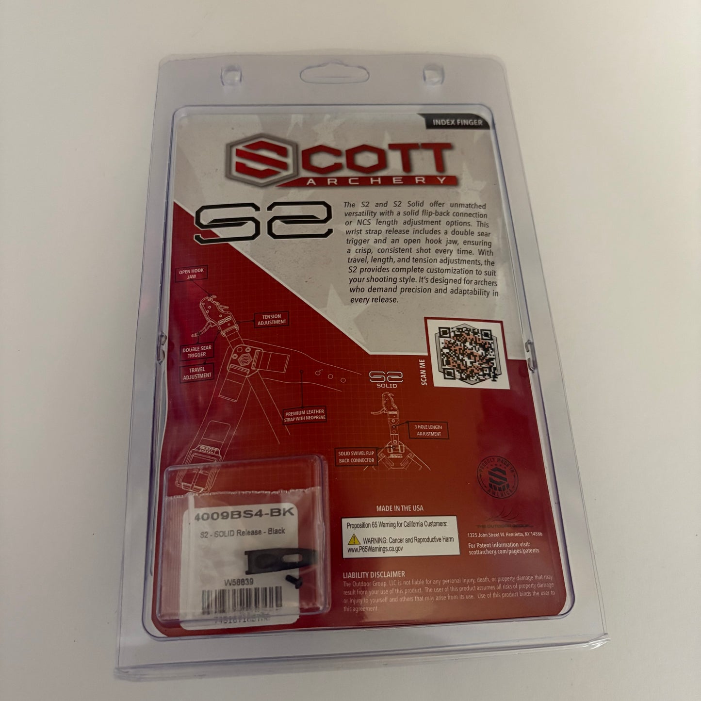 Scott S2 Solid Wrist Release - NEW (#369)