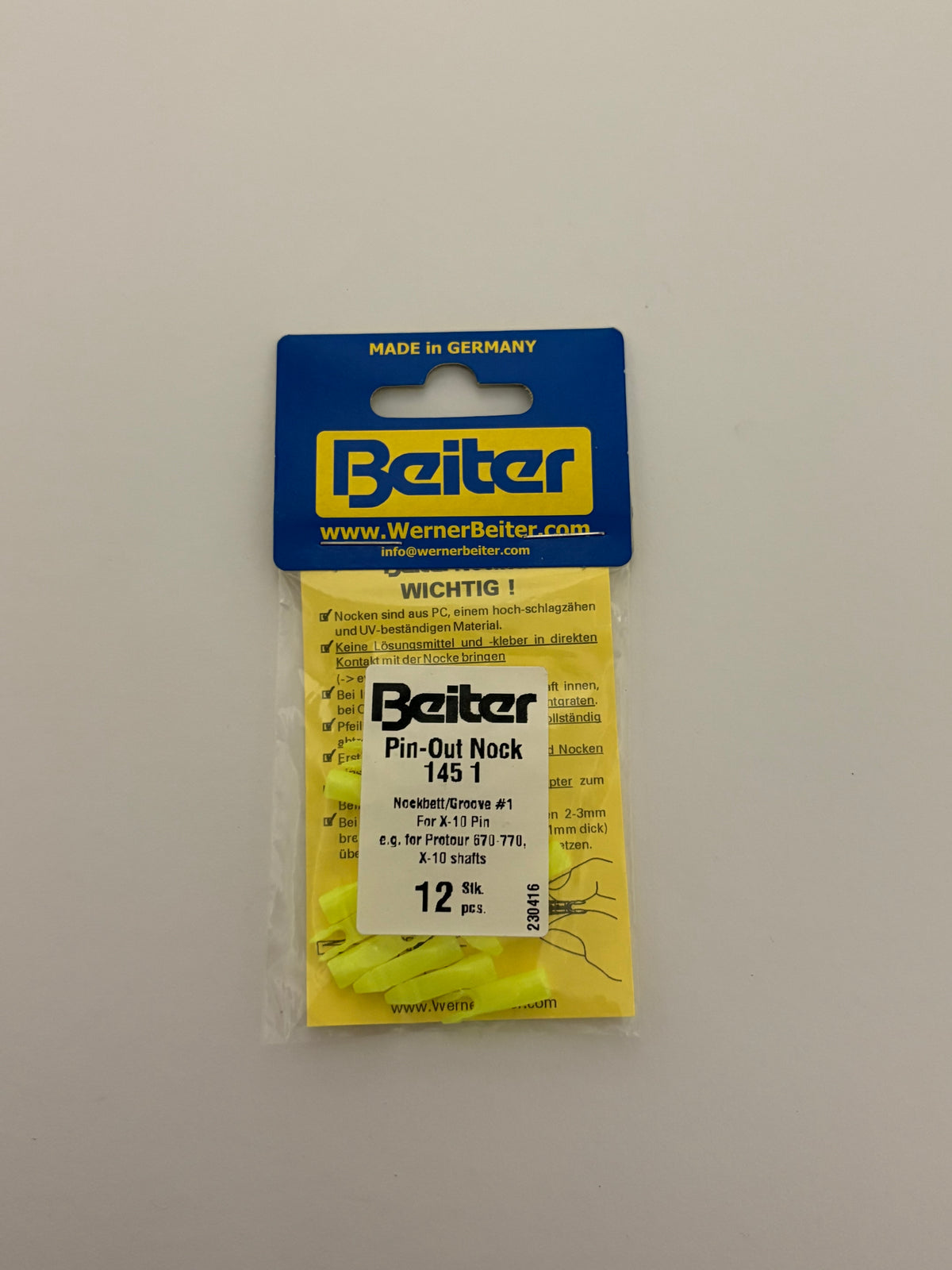 Beiter Pin-Out X10 145/1 Recurve Nock (CHOOSE COLOR) - NEW