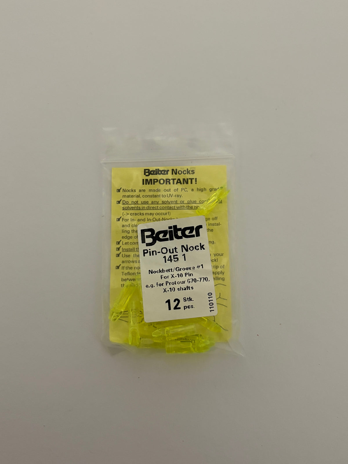 Beiter Pin-Out X10 145/1 Recurve Nock (CHOOSE COLOR) - NEW