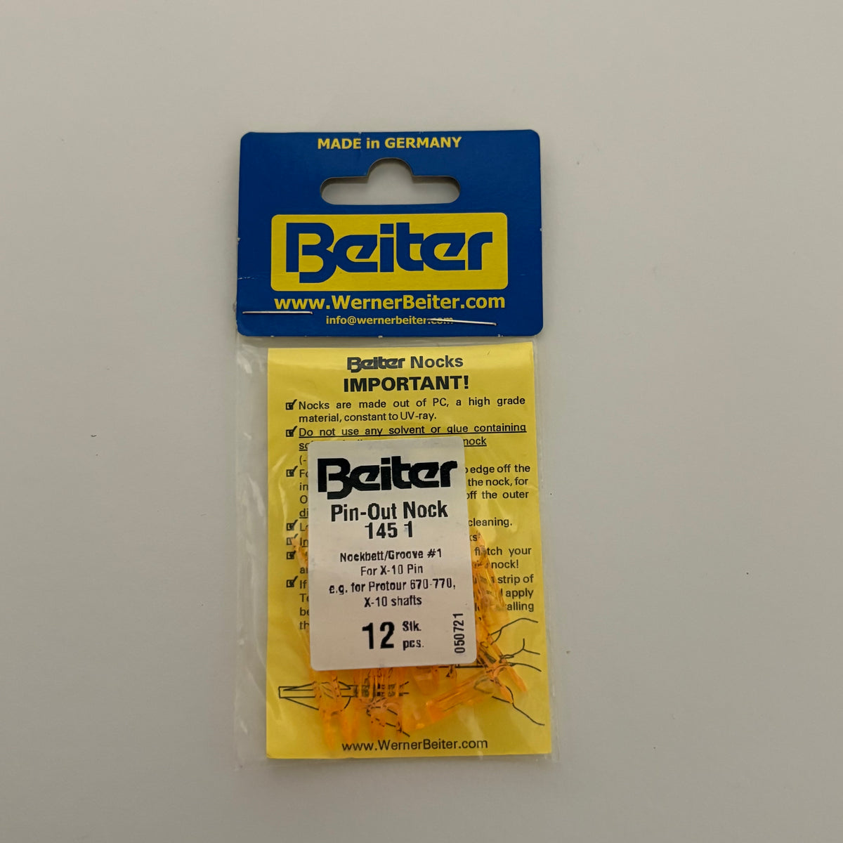 Beiter Pin-Out X10 145/1 Recurve Nock (CHOOSE COLOR) - NEW