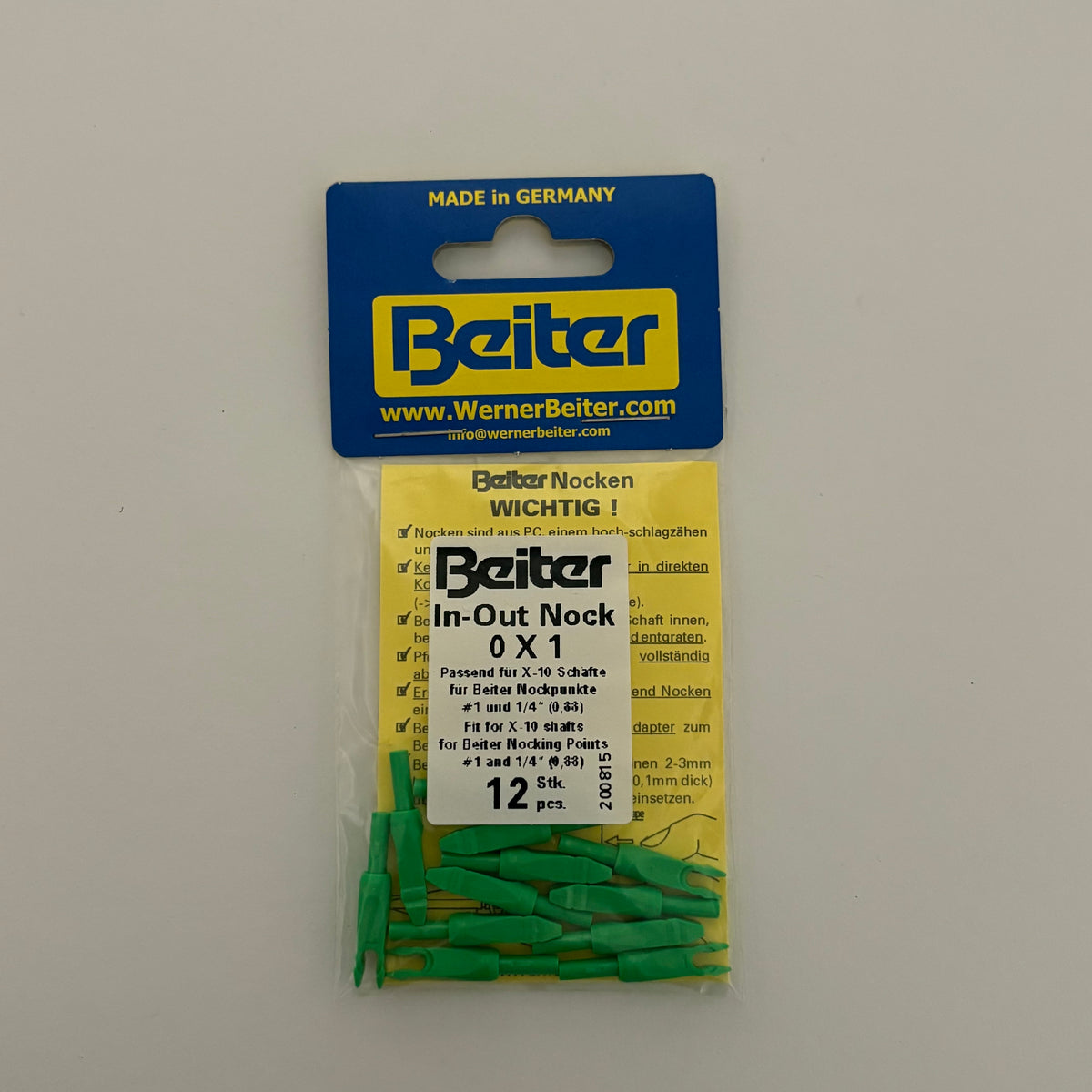 Beiter In-Out 0x1 X10 Recurve Nock (CHOOSE COLOR) - NEW