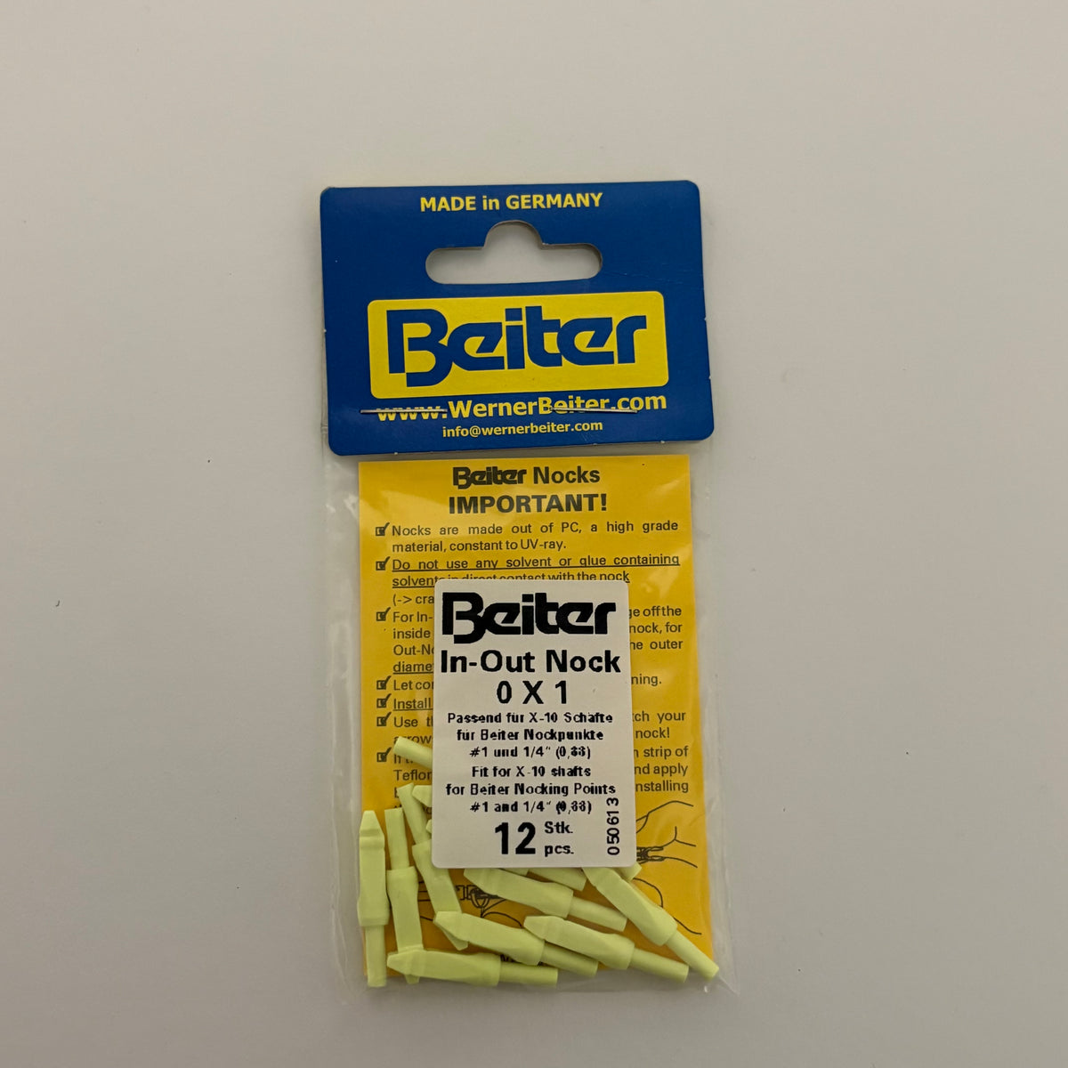 Beiter In-Out 0x1 X10 Recurve Nock (CHOOSE COLOR) - NEW