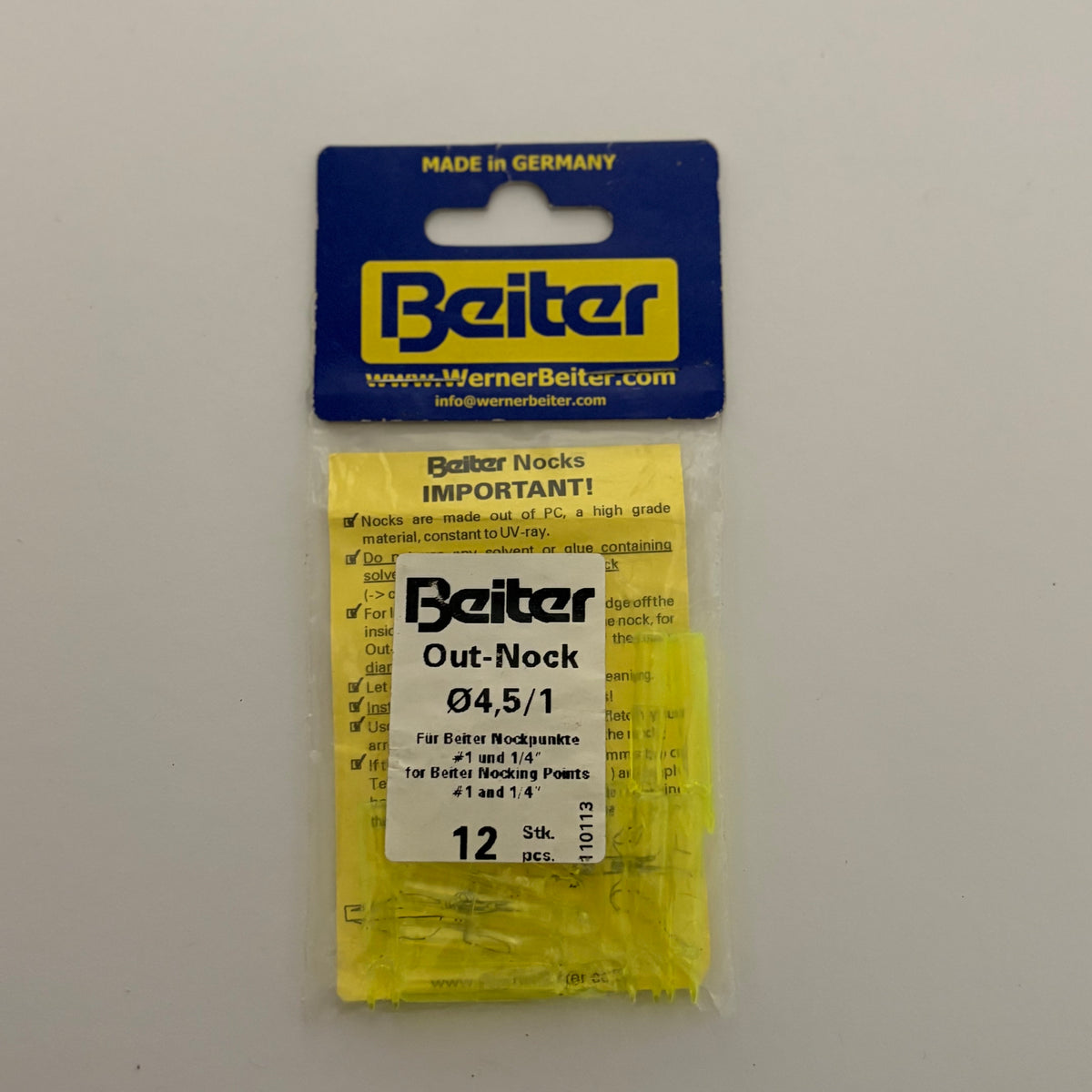 Beiter Out-Nock 4.5/1 X10 Recurve Nock (CHOOSE COLOR) - NEW