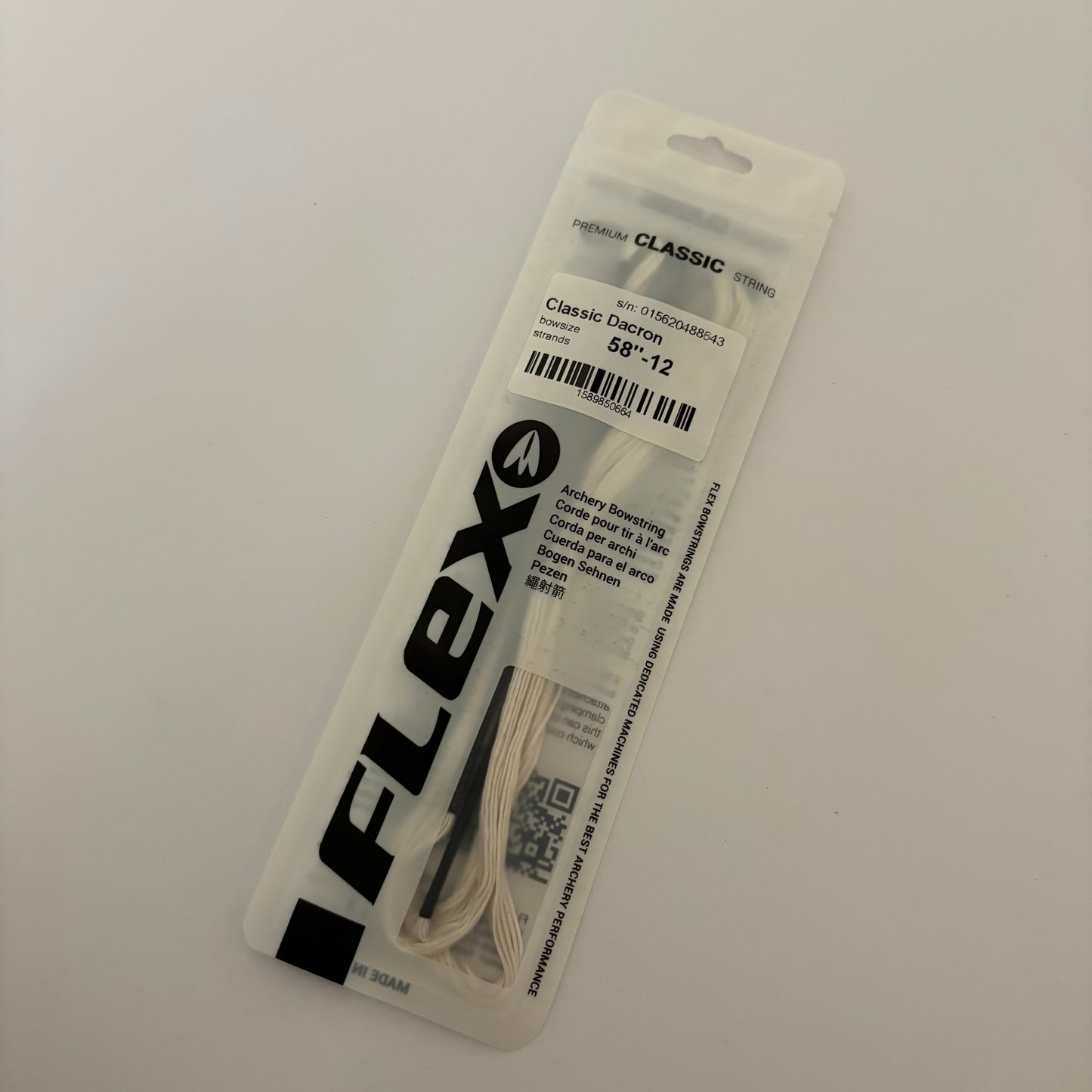 Flex Archery Recurve String Classic Dacron 58-12 White - NEW