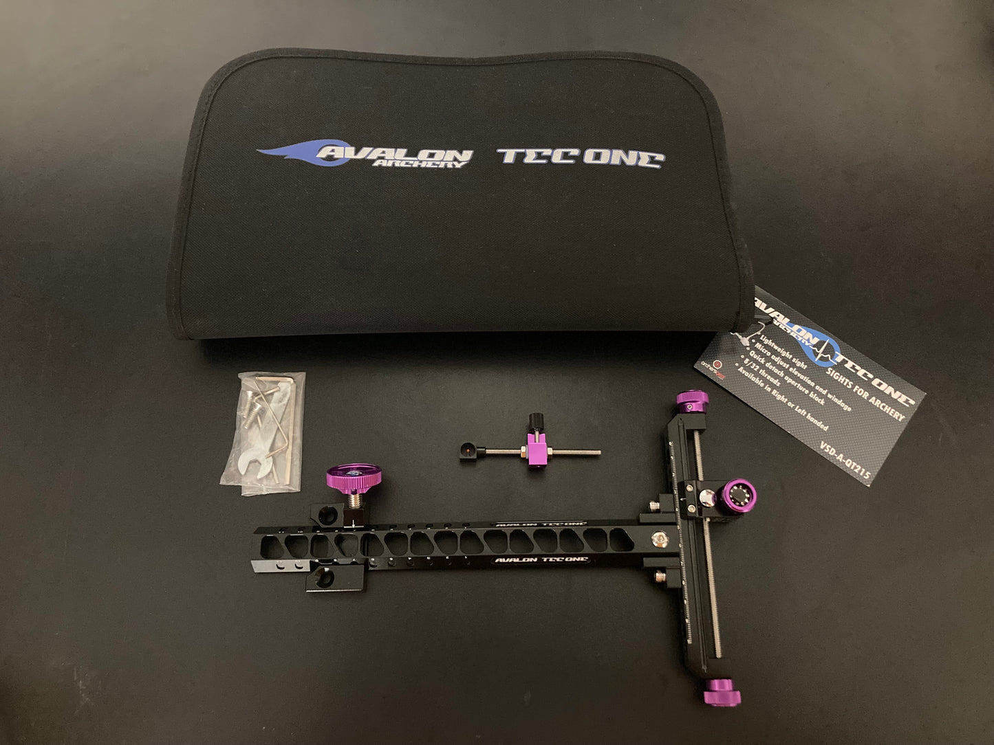 Avalon Tec One Recurve Sight RH Black/Purple - NEW